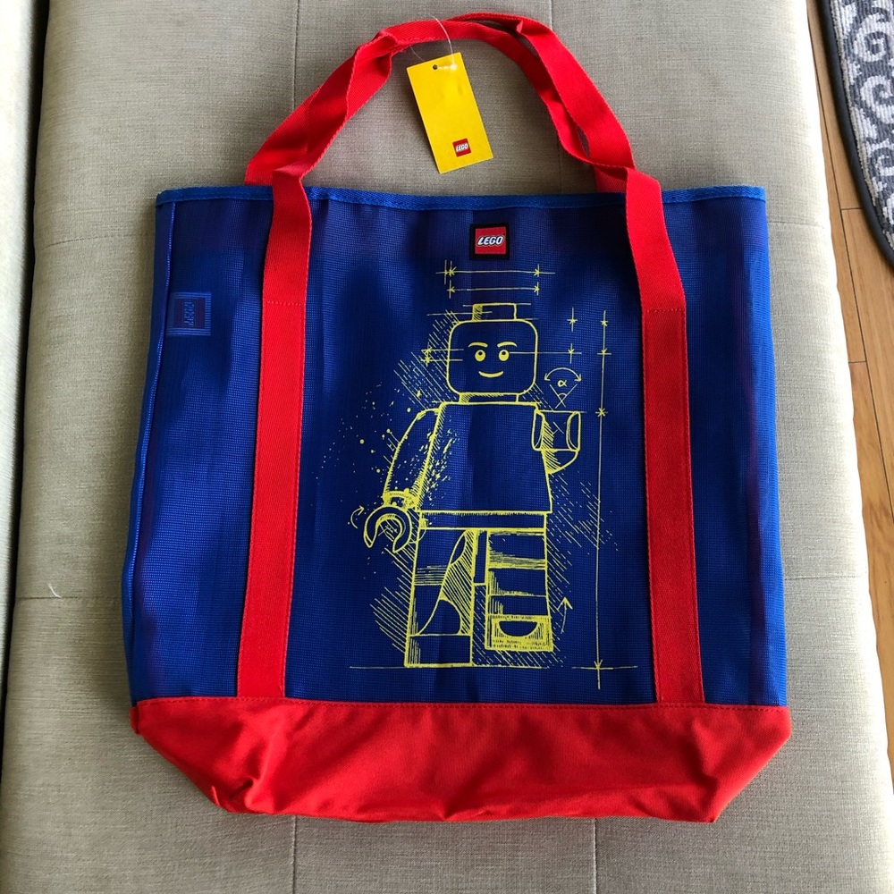 NWT LEGO Beach Bag blue/red mesh